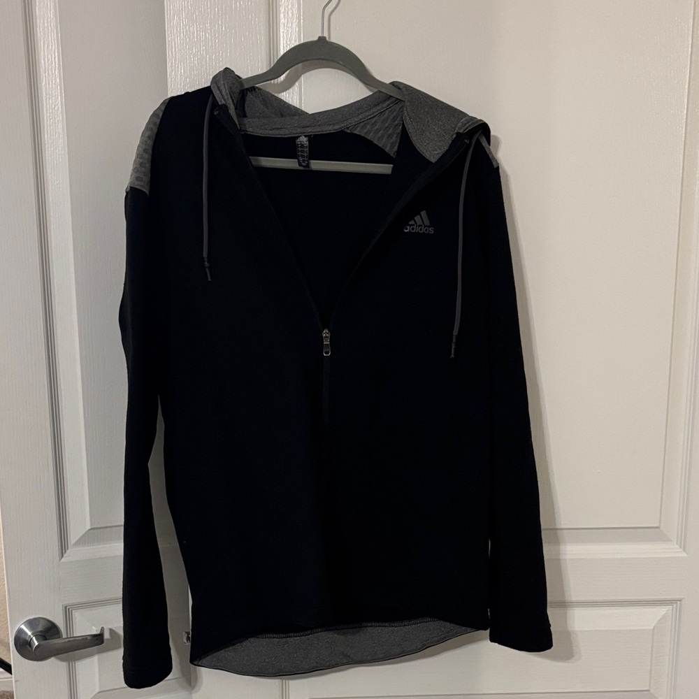 Adidas Black and Gray Zip-Up Jacket